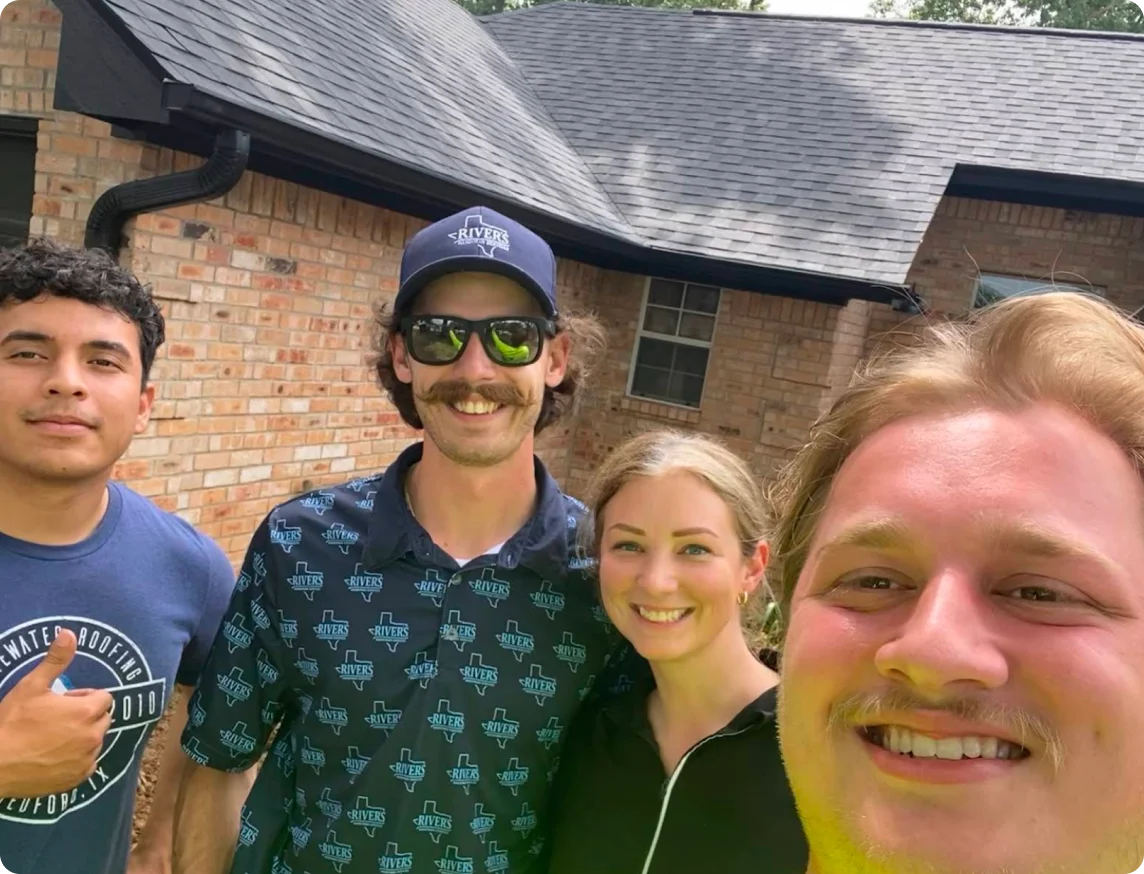 Selfie with customers after a build